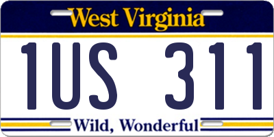 WV license plate 1US311