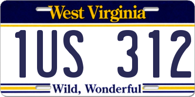 WV license plate 1US312