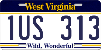 WV license plate 1US313