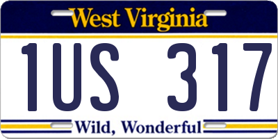 WV license plate 1US317