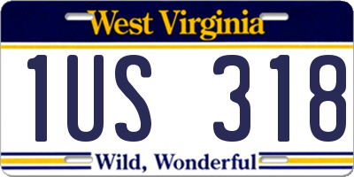 WV license plate 1US318
