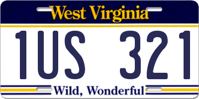 WV license plate 1US321