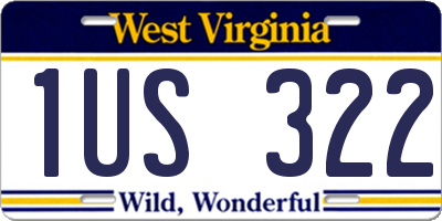 WV license plate 1US322