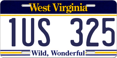 WV license plate 1US325