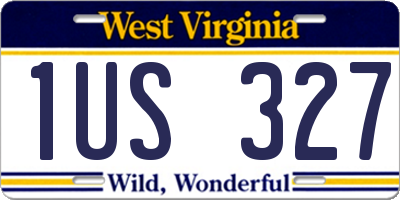 WV license plate 1US327