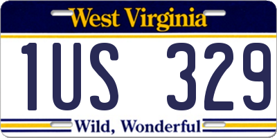 WV license plate 1US329