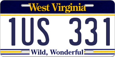 WV license plate 1US331
