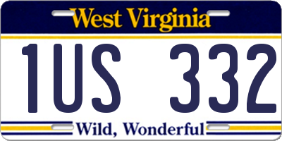 WV license plate 1US332