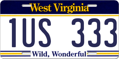 WV license plate 1US333