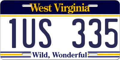 WV license plate 1US335