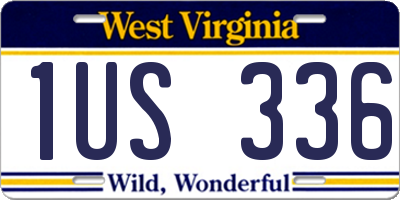 WV license plate 1US336