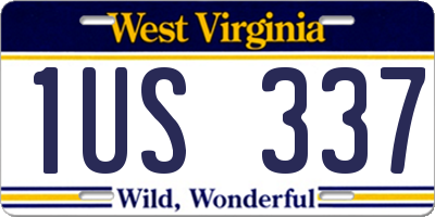 WV license plate 1US337