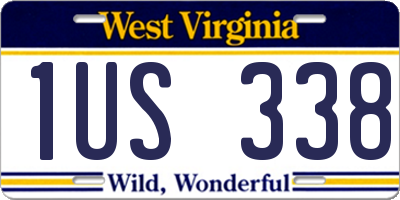 WV license plate 1US338