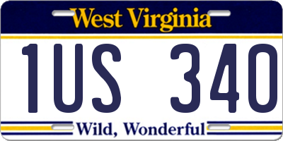 WV license plate 1US340
