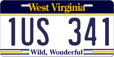 WV license plate 1US341