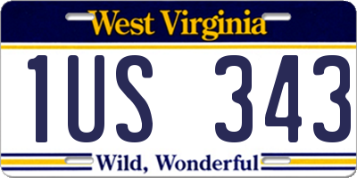WV license plate 1US343