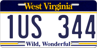 WV license plate 1US344