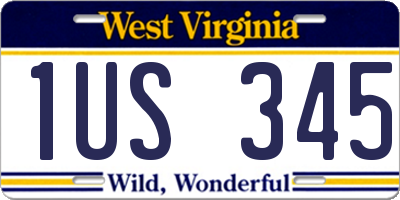 WV license plate 1US345