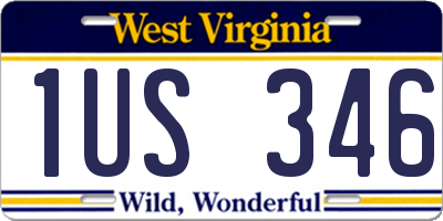 WV license plate 1US346