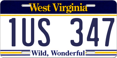 WV license plate 1US347