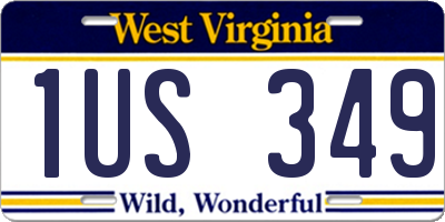 WV license plate 1US349