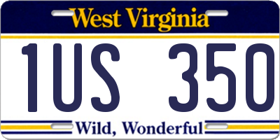 WV license plate 1US350