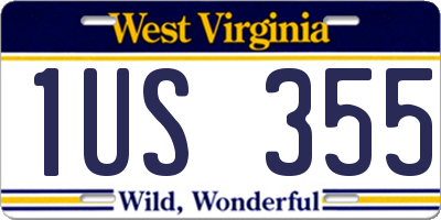 WV license plate 1US355