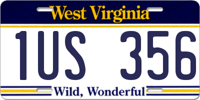 WV license plate 1US356