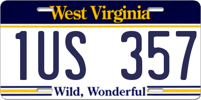 WV license plate 1US357
