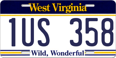 WV license plate 1US358
