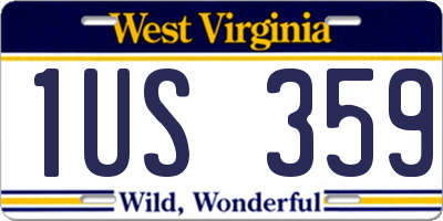 WV license plate 1US359