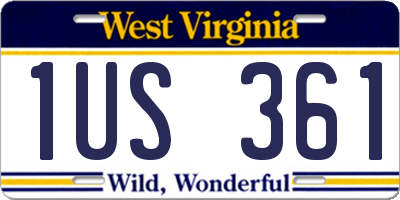 WV license plate 1US361