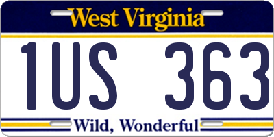 WV license plate 1US363