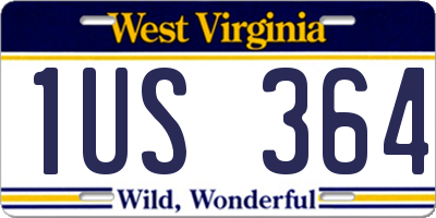 WV license plate 1US364
