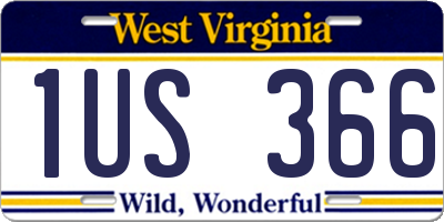 WV license plate 1US366