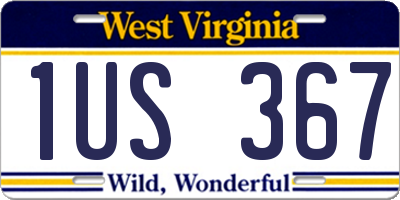 WV license plate 1US367