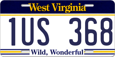 WV license plate 1US368