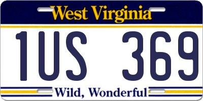 WV license plate 1US369