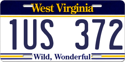 WV license plate 1US372