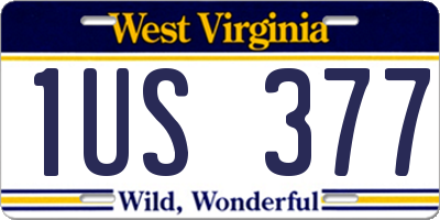 WV license plate 1US377