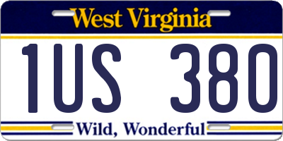 WV license plate 1US380
