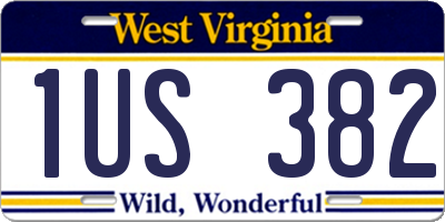 WV license plate 1US382