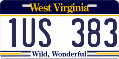 WV license plate 1US383