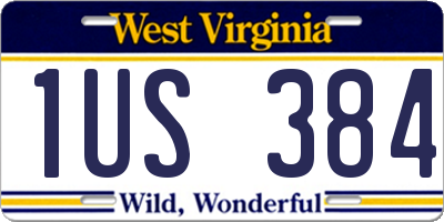 WV license plate 1US384