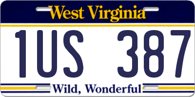 WV license plate 1US387