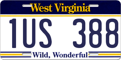 WV license plate 1US388