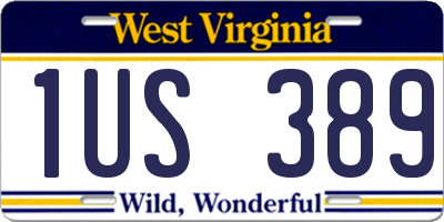 WV license plate 1US389