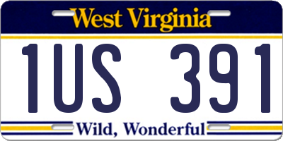 WV license plate 1US391