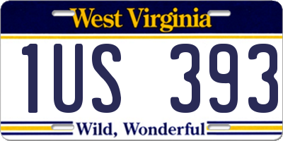 WV license plate 1US393