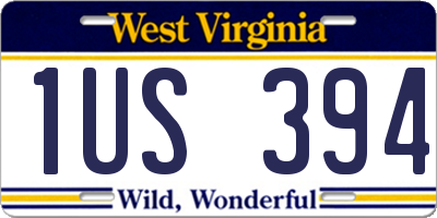WV license plate 1US394